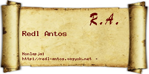 Redl Antos névjegykártya